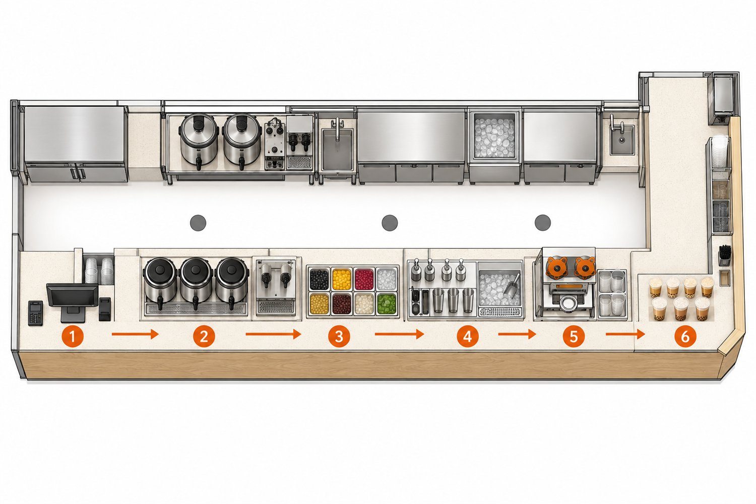 Bar workstation plan