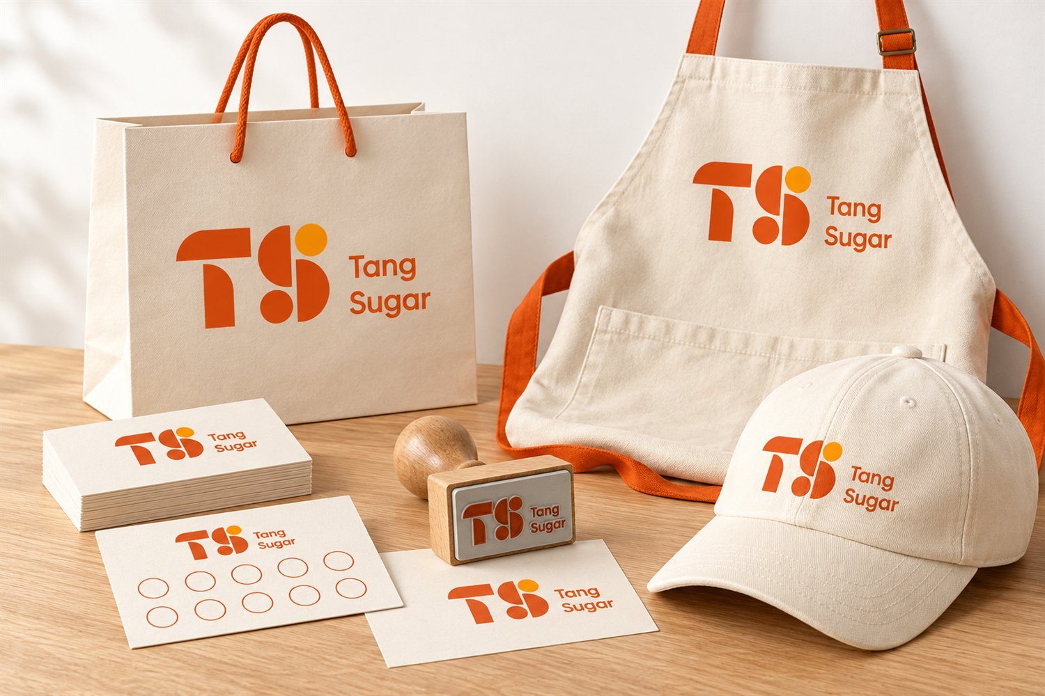 TS brand applications: uniforms, business cards and print items
